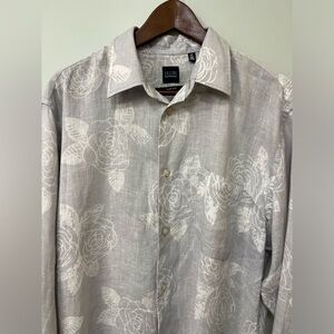 Saks Fifth Avenue Men’s Button Down long sleeve Linen Shirt L